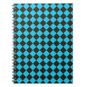 Blaue braune Diamant-Schachbrettmuster Notizblock