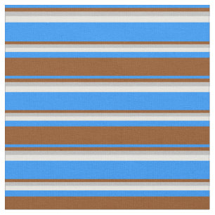 Blaue, braune, graue und minte Creme Muster der St Stoff
