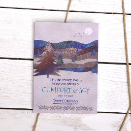 Blaue, braune, rustikale Baumhütten Karte