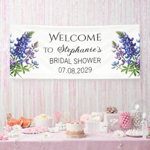 Blaue Brautdusche mit Blaublüten im ländlichen Sti Banner