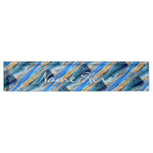 blaue Bretter Thunder_Cove Namensplakette