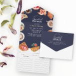 Blaue Bridal-Brunch Waffeln & Rezept All In One Einladung<br><div class="desc">Eine einzigartige Einladung für eine einzigartige Braut. Mit Brunch Lebensmittel Aquarell Illustrationen rund um die einladen Informationen. Wenn Sie einen passenden Artikel benötigen,  um mit der Einladung zu gehen,  lass mir bitte wissen (Maria) Happy zu helfen!</div>