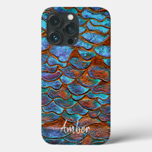 Blaue Bronze Kupfer Metallische Muster Personalisi Case-Mate iPhone Hülle