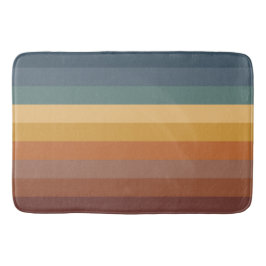 BLAUE BROWN TAN MUSTARD AQUAMARINE STRIPEN BADEMATTE