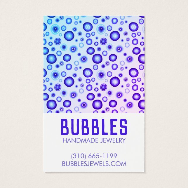 BLAUE BUBBLES ERREICHEN Nekklace Juwelier Display  (Rückseite)