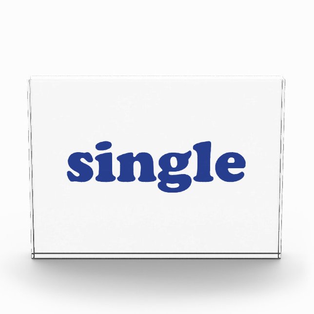 Blaue Buchstaben "Single" klar Fotoblock (Vorderseite)