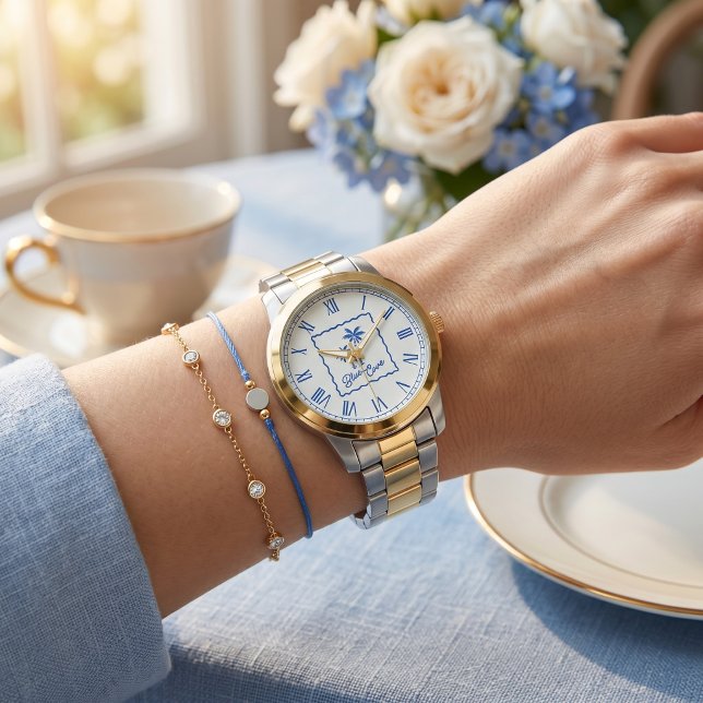 Blaue Bucht Armbanduhr (Von Creator hochgeladen)