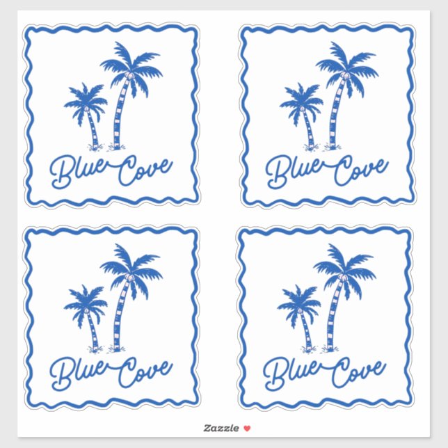 Blaue Bucht Aufkleber (Blatt)