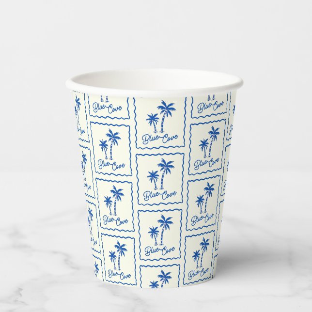 Blaue Bucht Pappbecher (Vorderseite)