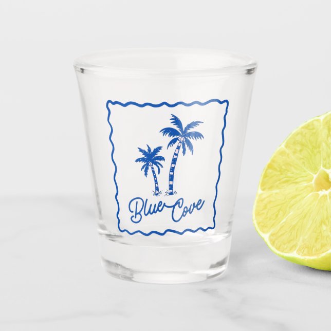 Blaue Bucht Schnapsglas (Vorderseite)