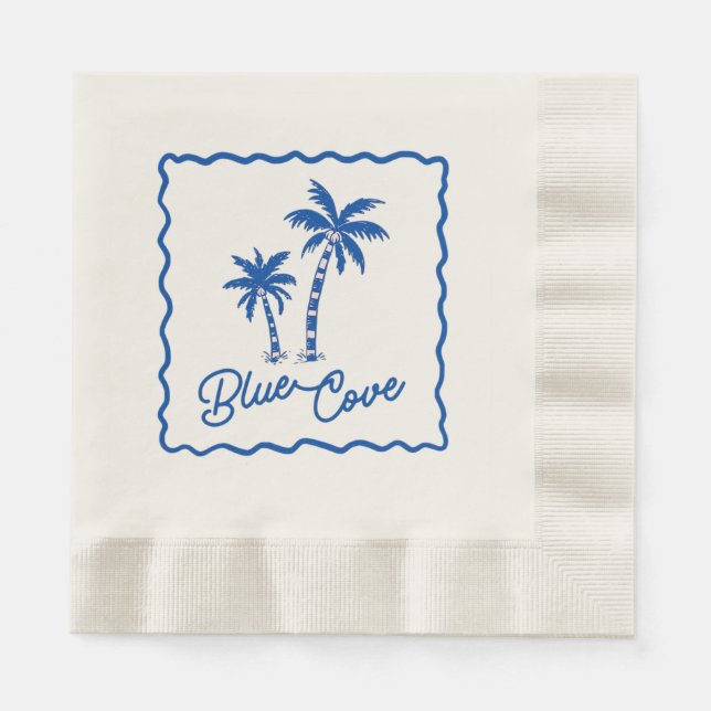 Blaue Bucht Serviette (Vorderseite)