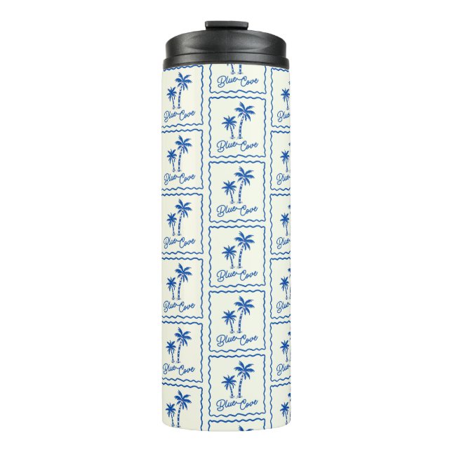Blaue Bucht Thermosbecher (Vorderseite)