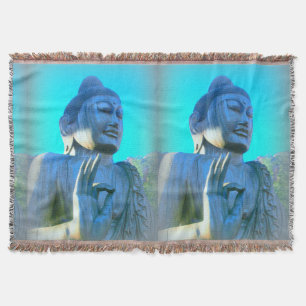 blaue Buddhas Wurfsdecke Decke