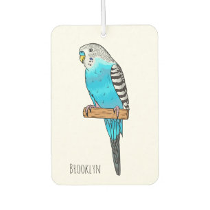 Blaue Budgerigar-Cartoon Autolufterfrischer