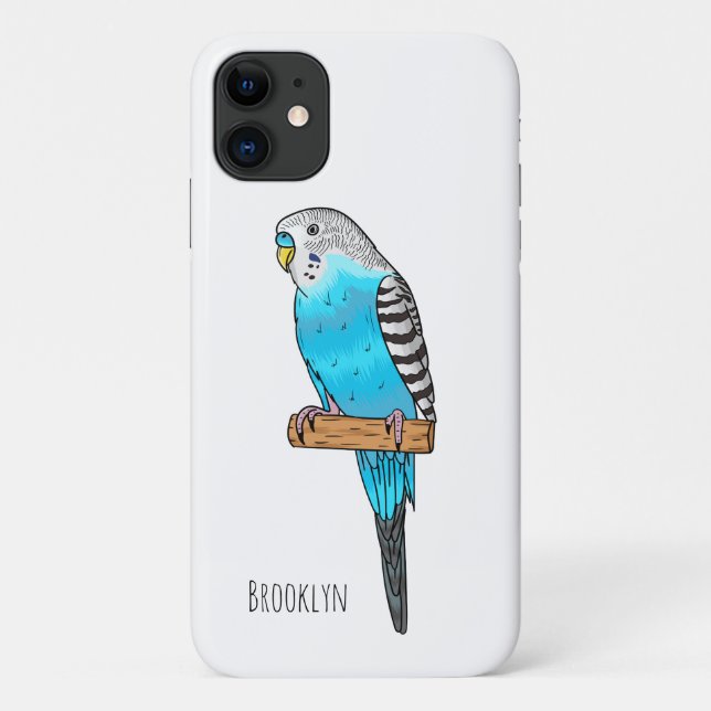 Blaue Budgerigar-Cartoon Case-Mate iPhone Hülle (Rückseite)