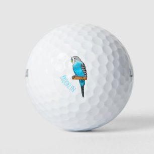 Blaue Budgerigar-Cartoon Golfball