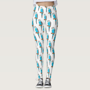 Blaue Budgerigar-Cartoon Leggings