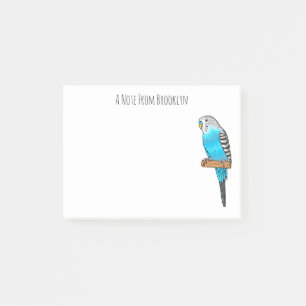 Blaue Budgerigar-Cartoon Post-it Klebezettel