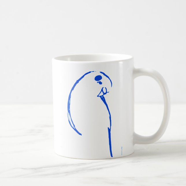 Blaue Budgerigar-Tasse Kaffeetasse (Rechts)