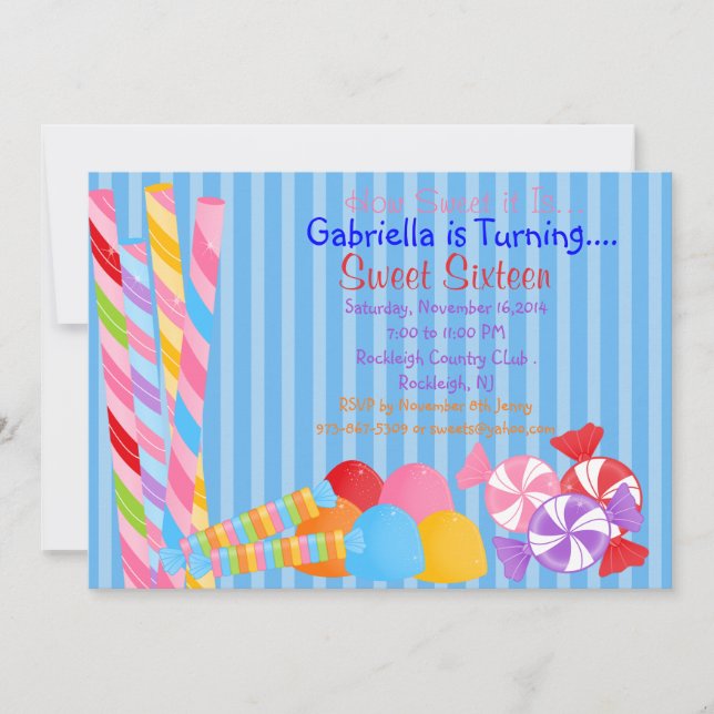 Blaue bunte Lose der Einladung des (Vorderseite)