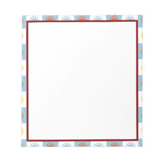 Blaue Burgunder-Sonnenstrahl-Rand-Notizblock Notizblock