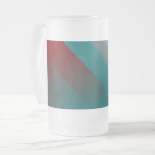 blaue burgunderrote graue Streifen Mattglas Bierglas