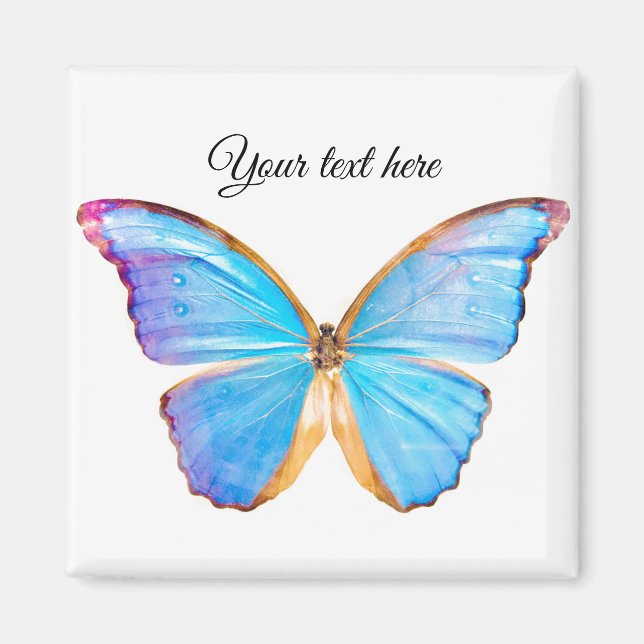 BLAUE BUTTERFLY personalisieren Magnet (Vorne)