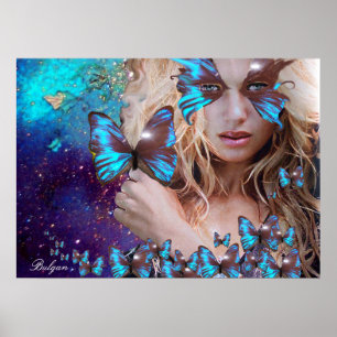BLAUE BUTTERFLY POSTER
