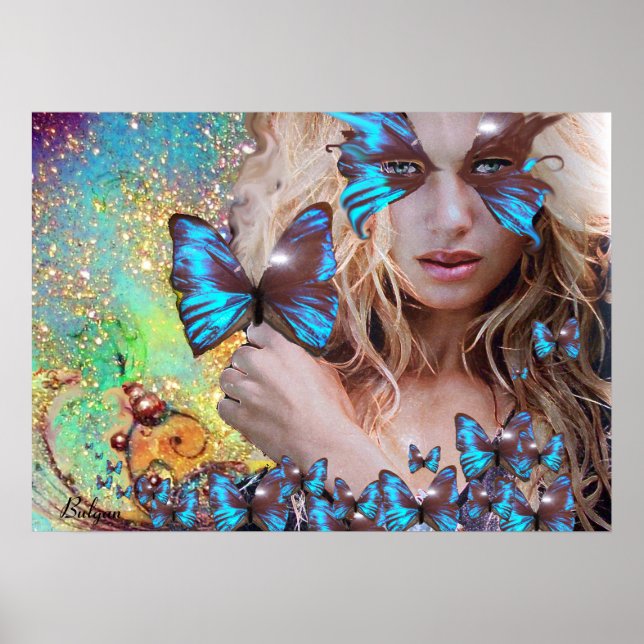 BLAUE BUTTERFLY POSTER (Vorne)