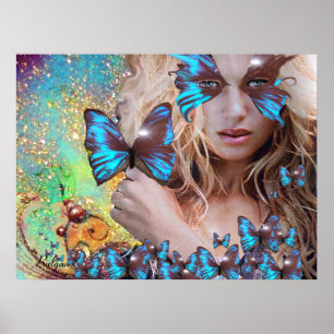BLAUE BUTTERFLY POSTER