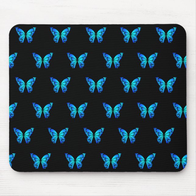 Blaue Butterflys von Schaufenstern. Mousepad (Vorne)