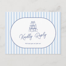 Blaue Cabana-Streifen-Hochzeitslied-Anfrage RSVP