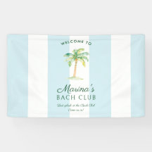 Blaue Cabana Streifen Palm Beach Bach Club Willkom