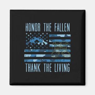Blaue Camo US-Flagge Ehre die Gefallenen Dank den  Magnet