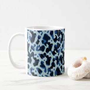 Blaue Camouflage Abstraktes Muster Kaffeetasse