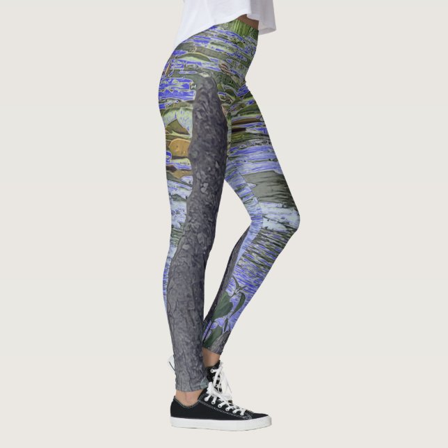Blaue Camouflage Aussehen Pneumatophos Leggings (Rechts)