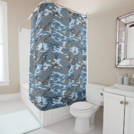 Blaue Camouflage Duschvorhang