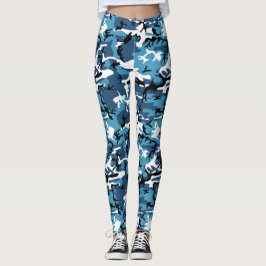 Blaue Camouflage Leggings