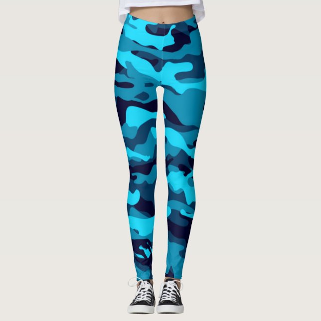 Blaue Camouflage-Leggings Leggings (Vorderseite)