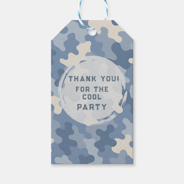 Blaue Camouflage - Militärgeburt Geschenkanhänger (Vorderseite)