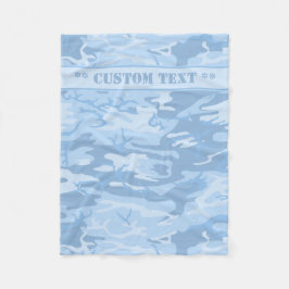 Blaue Camouflage mit benutzerdefiniertem Text Fleecedecke