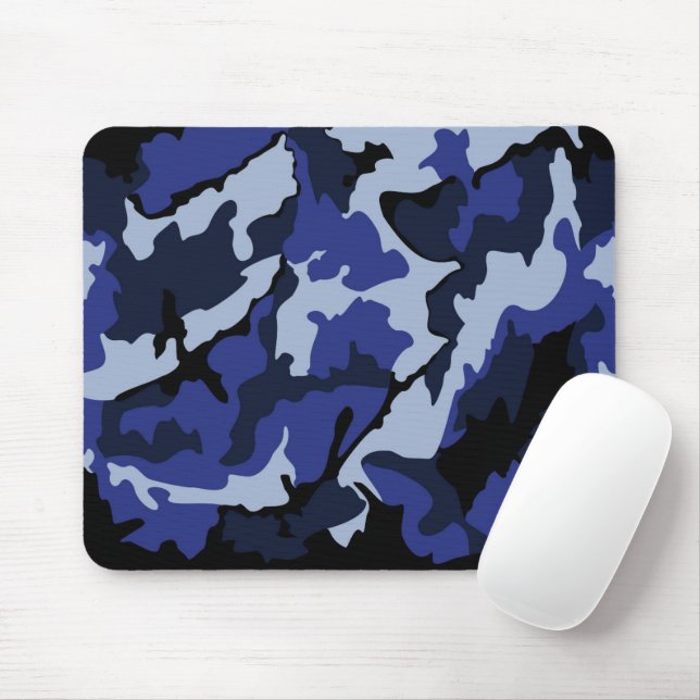 Blaue Camouflage, Mousepad (Mit Mouse)