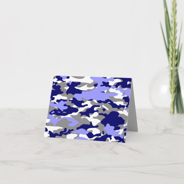 BLAUE CAMOUFLAGE - NOTECARD KARTE (Vorderseite)