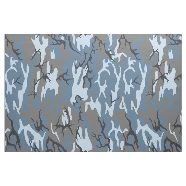 Blaue Camouflage Stoff (Fat Quarter (45,7 x 55,9 cm))