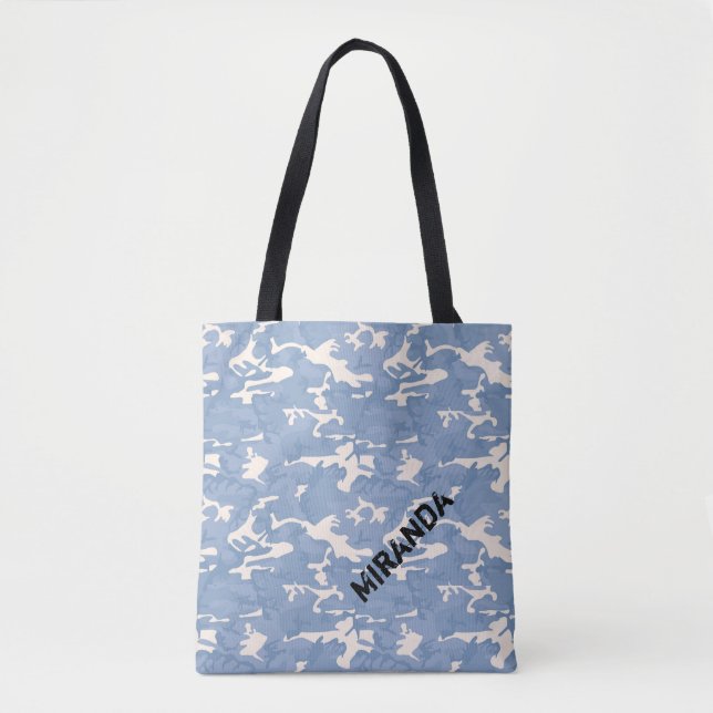 Blaue Camouflage-Taschen-Tasche Tasche (Vorderseite)