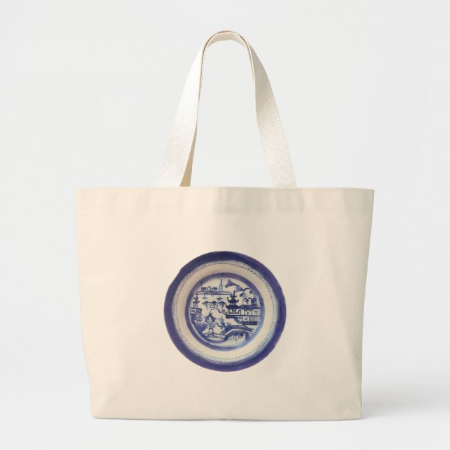 Blaue Canton-Tasche Jumbo Stoffbeutel (Vorne)