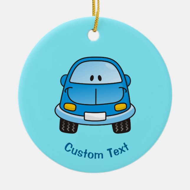 Blaue Cartoon Keramik Keramik Ornament (Vorne)