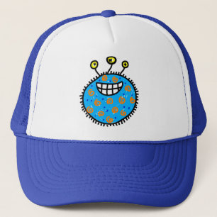 Blaue Cartoon-Mikrobe Truckerkappe