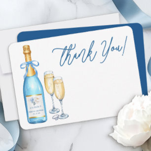 Blaue Champagner-Junggesellinnen-Abschied-Dankeska Dankeskarte