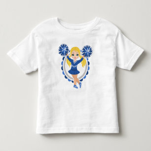 Blaue Cheerleader-Blondine - niedlicher Beifall Kleinkind T-shirt